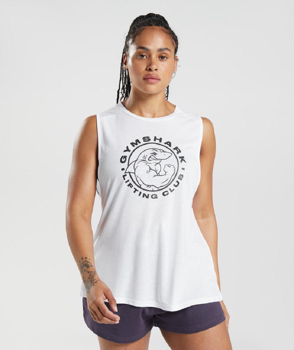 Camiseta Tirantes Gymshark Legacy Mujer Blancas | CO 2396LIS